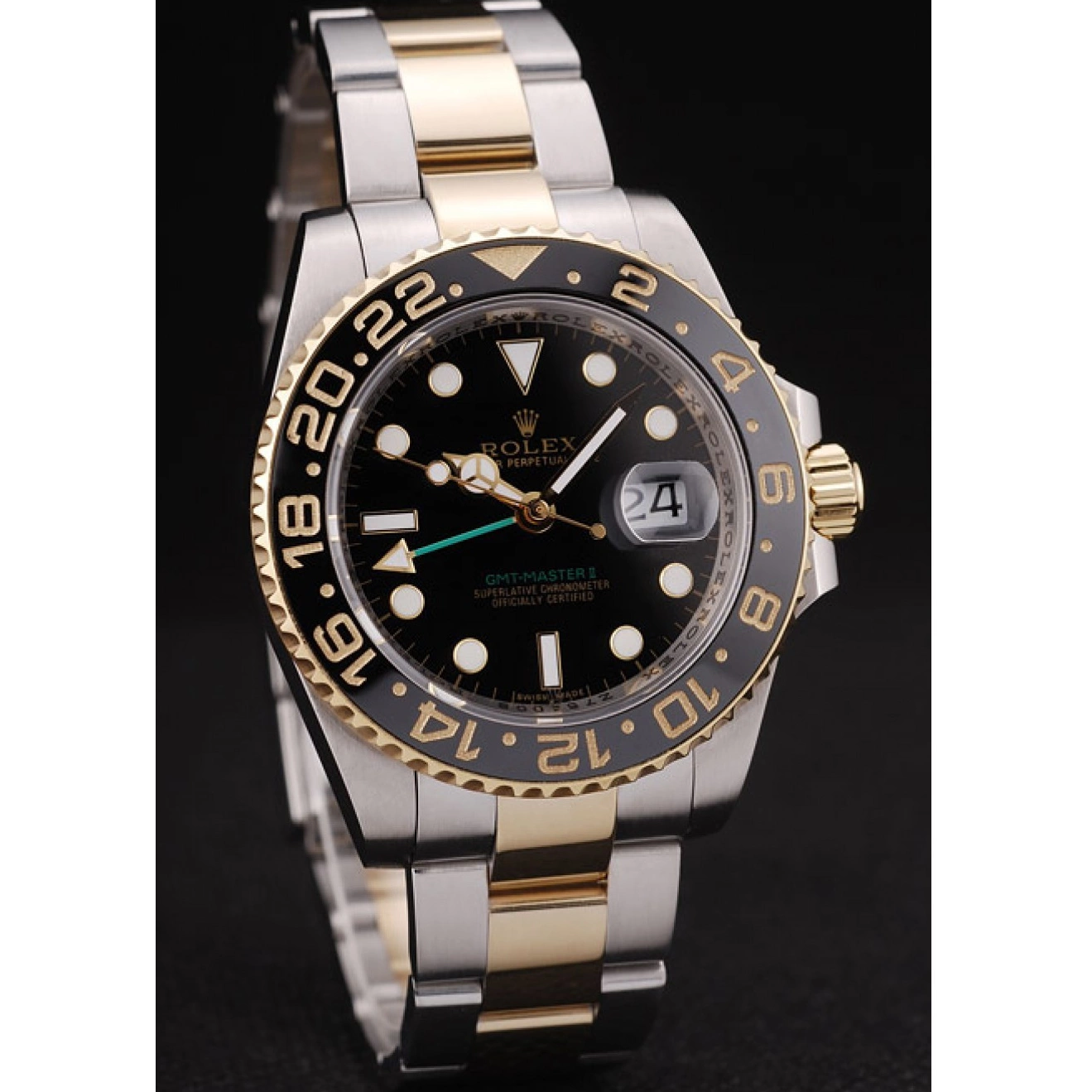 Aaa replica watch Master Ceramic Rolex Black 98229 Black GMT II Bezel Dial 0524